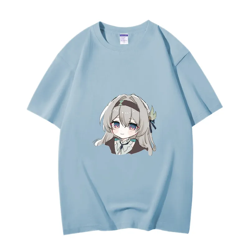 Fashion Anime Honkai: Star Rail Firefly 230g GSM Hipster Style Oversized Cotton T-shirt