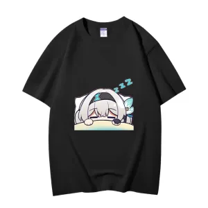 Fashion Anime Honkai Star Rail Firefly 230g GSM Hipster Style Oversized Cotton T-shirt