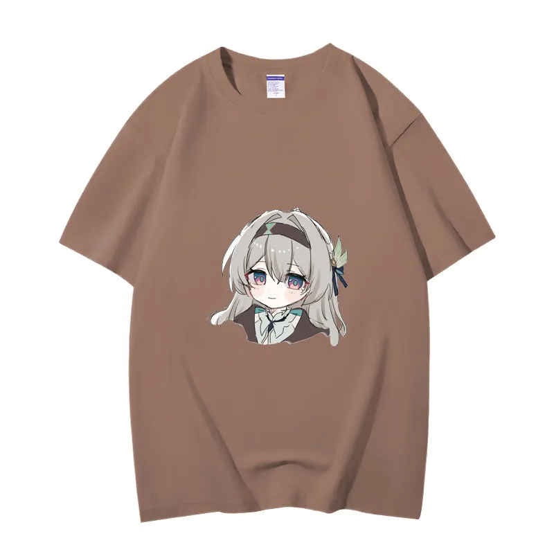 Fashion Anime Honkai: Star Rail Firefly 230g GSM Hipster Style Oversized Cotton T-shirt