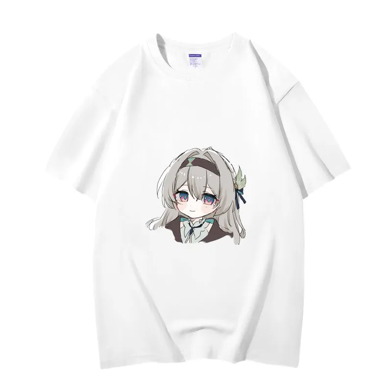 Fashion Anime Honkai: Star Rail Firefly 230g GSM Hipster Style Oversized Cotton T-shirt
