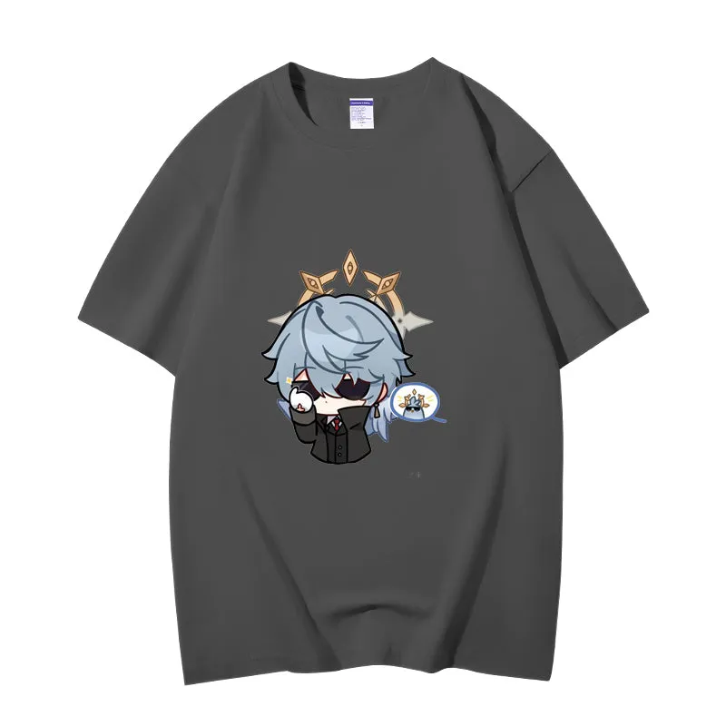 Fashion Anime Honkai: Star Rail Sunday 230g GSM Hipster Style Oversized Cotton T-shirt