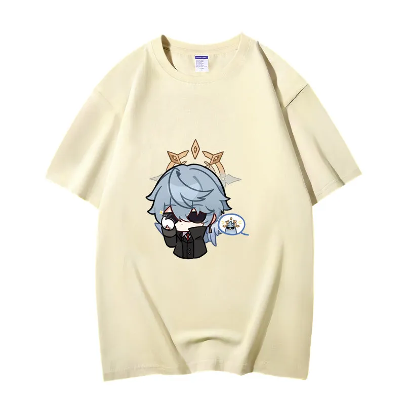 Fashion Anime Honkai: Star Rail Sunday 230g GSM Hipster Style Oversized Cotton T-shirt