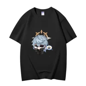 Fashion Anime Honkai: Star Rail Sunday 230g GSM Hipster Style Oversized Cotton T-shirt