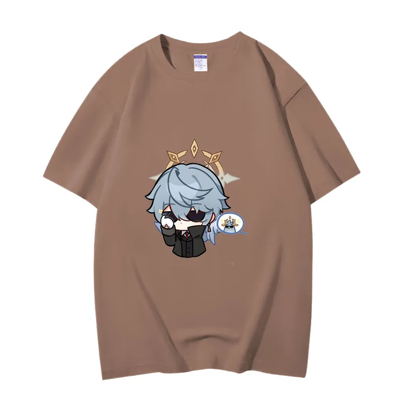 Fashion Anime Honkai: Star Rail Sunday 230g GSM Hipster Style Oversized Cotton T-shirt