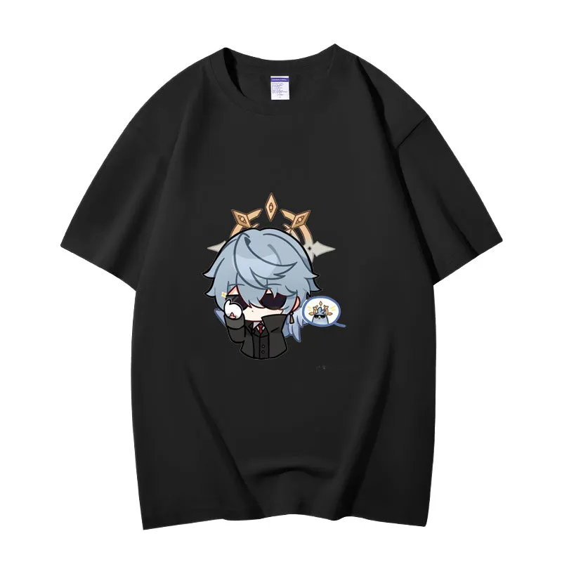 Fashion Anime Honkai: Star Rail Sunday 230g GSM Hipster Style Oversized Cotton T-shirt