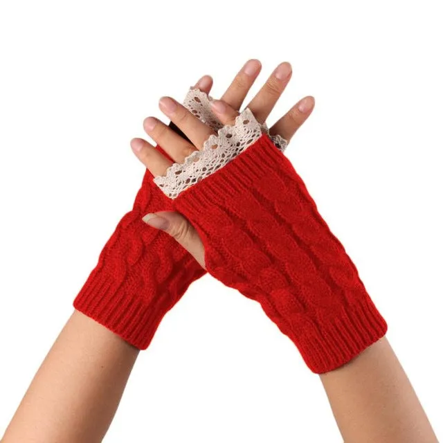 Feitong Winter Mittens Women Woolen Knitted Fingerless Gloves Women Hand Arm Warm Glove Mitts Lady Outdoor Sports Gloves #JOYL