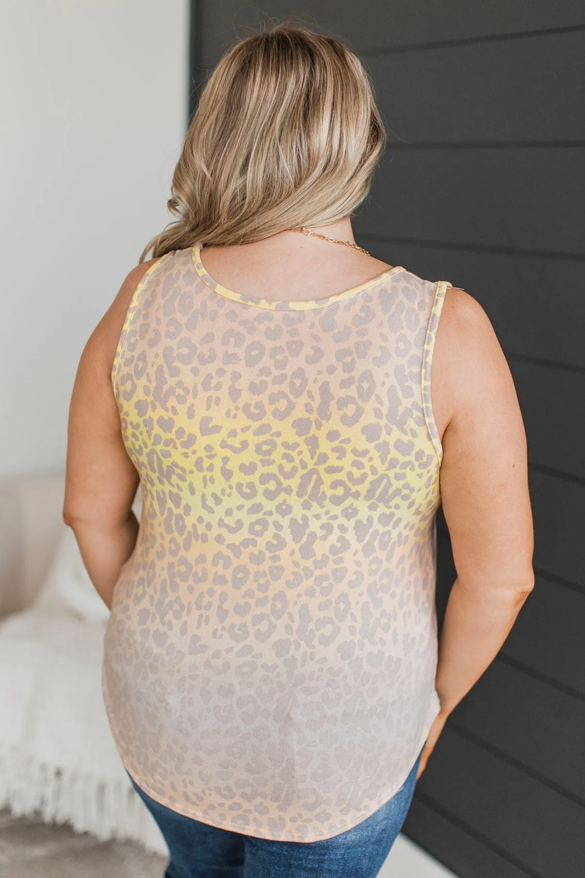 Fierce Beauty Printed Tank Top- Yellow & Blush