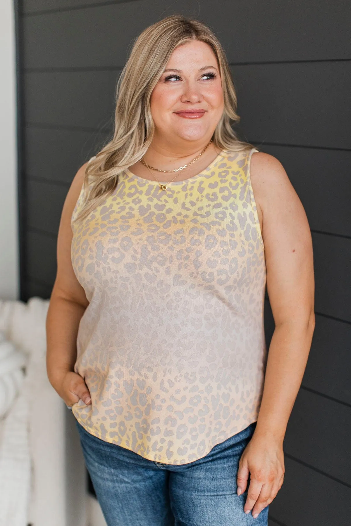 Fierce Beauty Printed Tank Top- Yellow & Blush