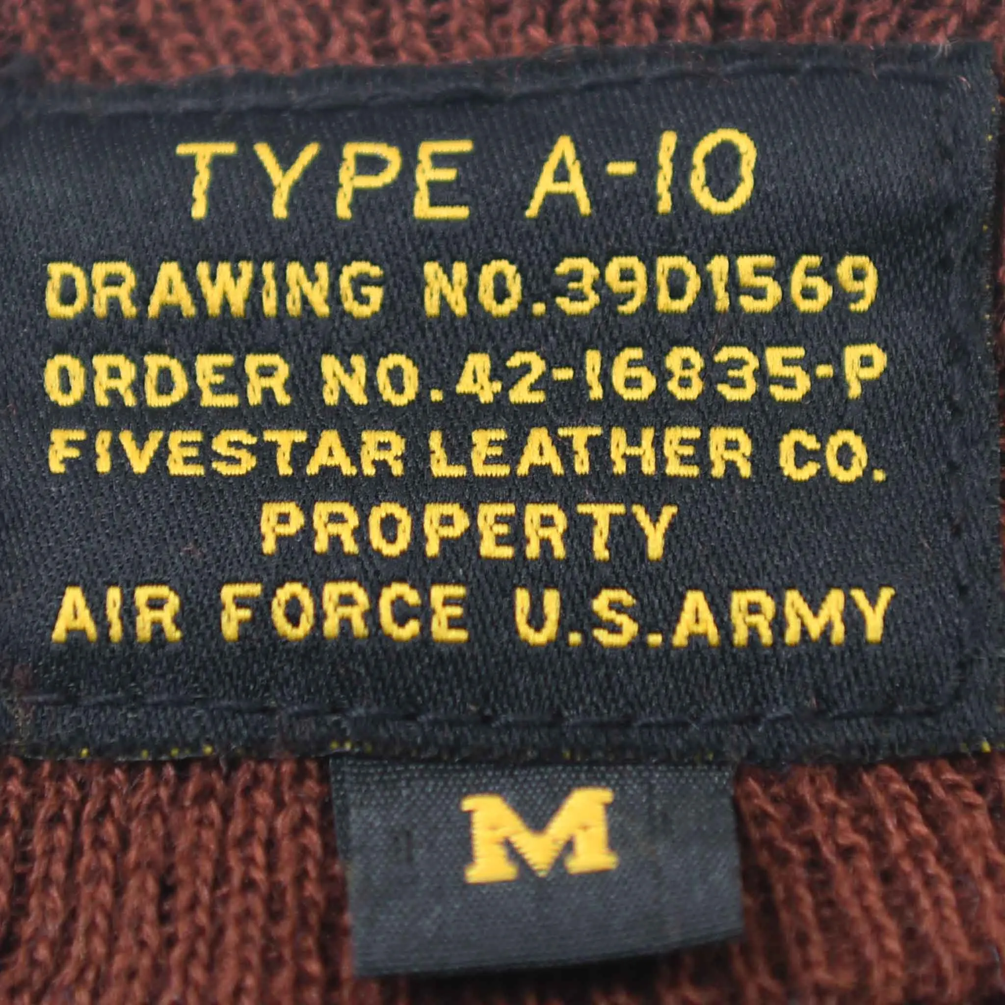 Fivestar leather Repro Type A-10 Flying Winter U.S.A.A.F Goat Reddish Brown Gloves