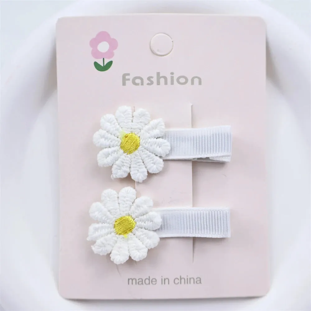 Floral Lace Embroidery Hair Clips