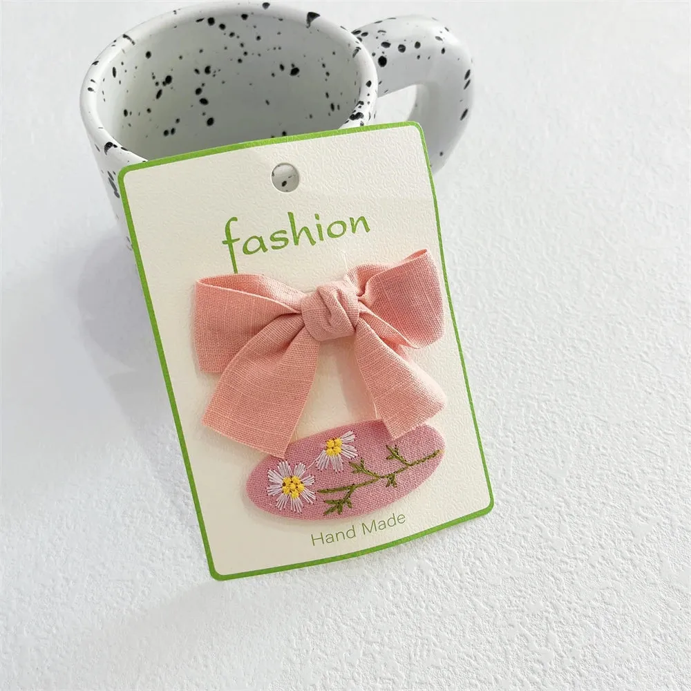 Floral Lace Embroidery Hair Clips