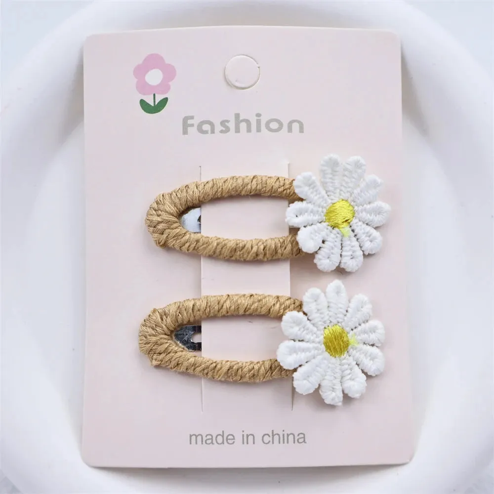 Floral Lace Embroidery Hair Clips