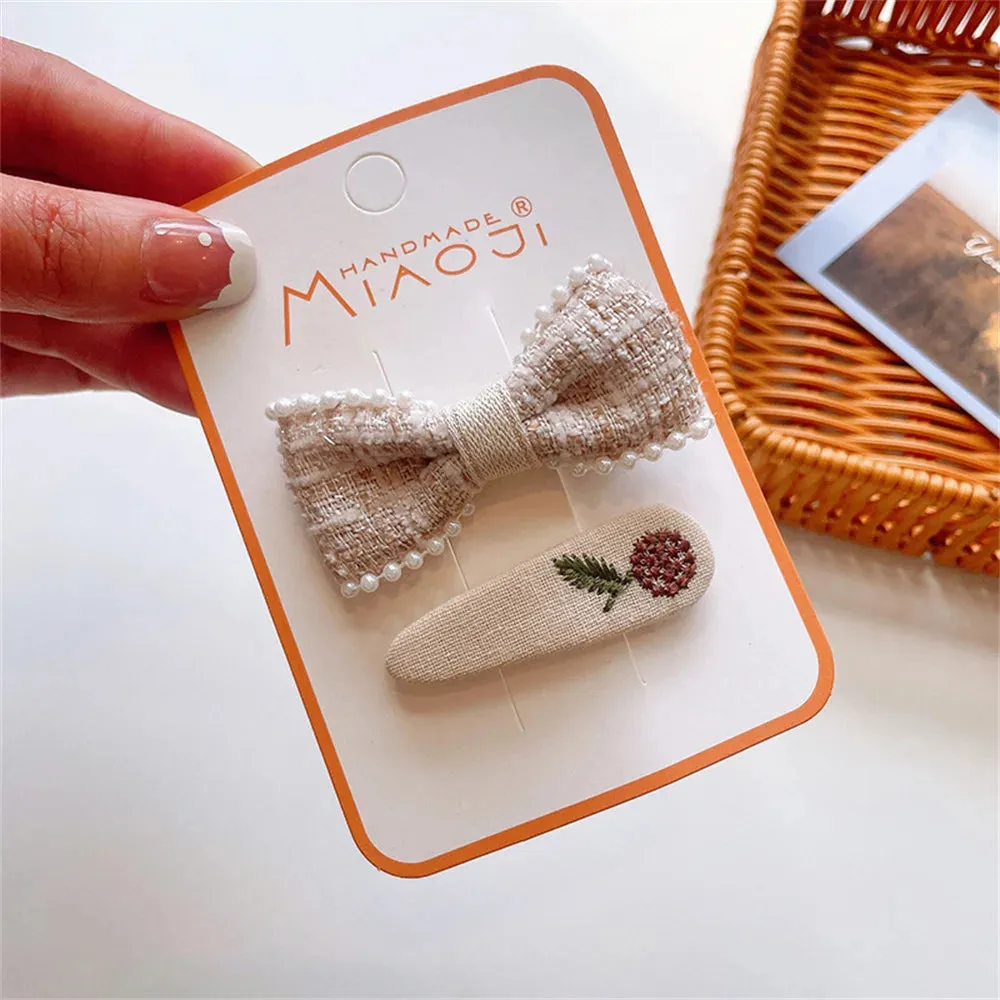 Floral Lace Embroidery Hair Clips
