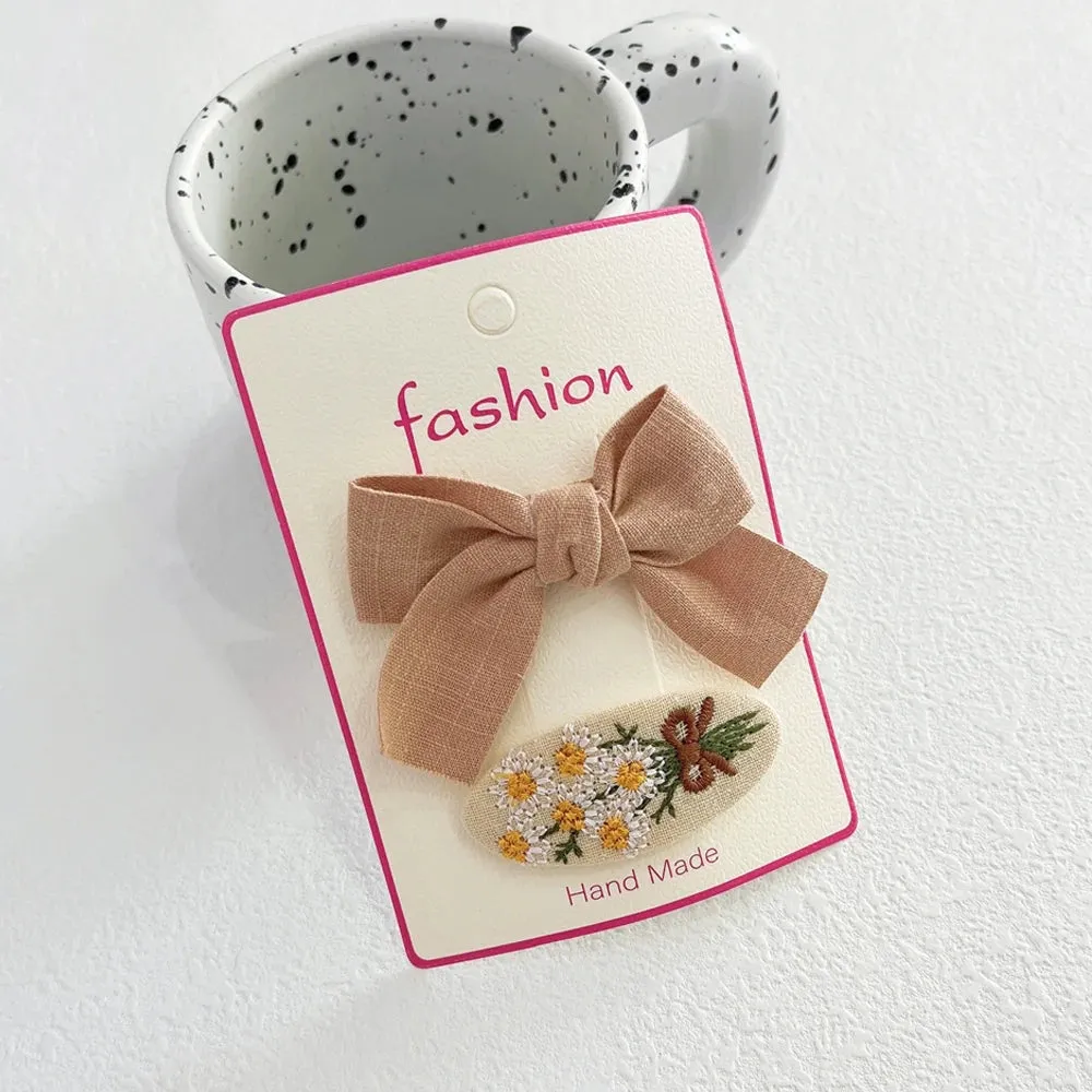 Floral Lace Embroidery Hair Clips
