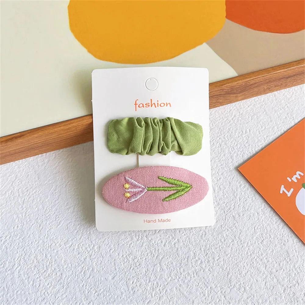Floral Lace Embroidery Hair Clips