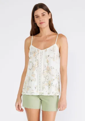 Floral Lace Spaghetti Strap V Neck Tank Top