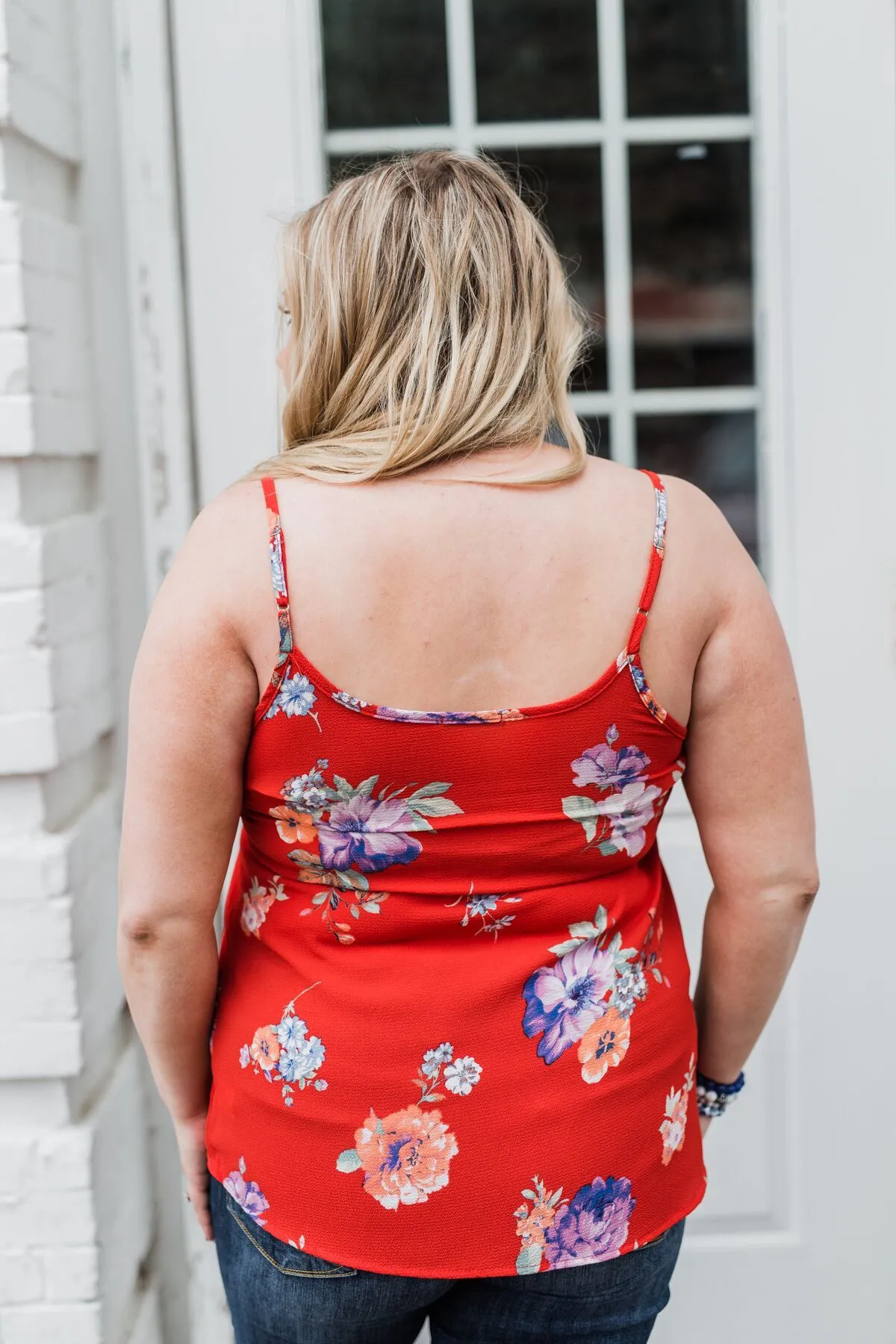 Floral Paradise Tank Top- Red