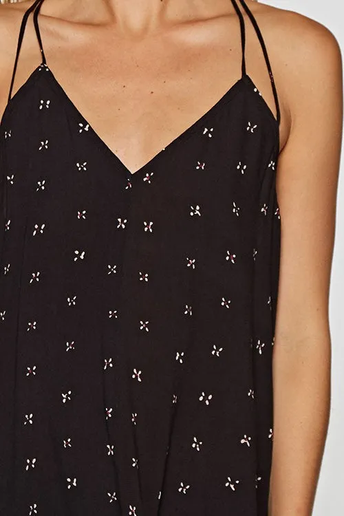 Floral Print V Neck Double Spaghetti Strap Top