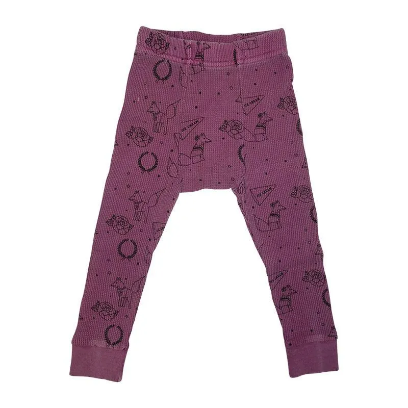 Fox Cheerleader Print Thermal Pant- Mauve