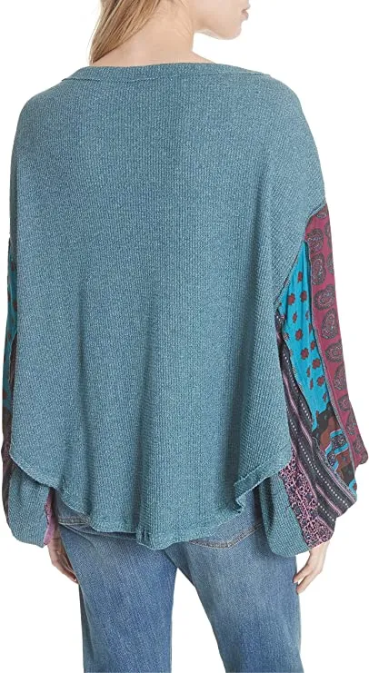 Free Poeple Women's Blossom Thermal, Blue Combo (X-Small)