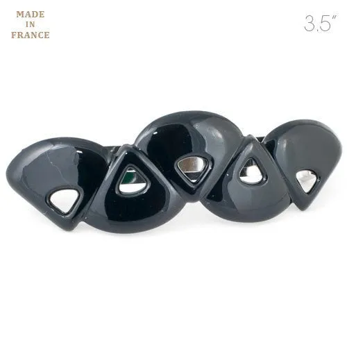 French Black Plastic Triangles Barrette