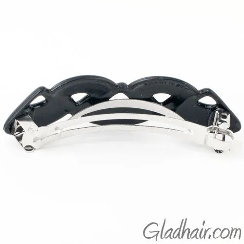 French Black Plastic Triangles Barrette