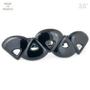 French Black Plastic Triangles Barrette