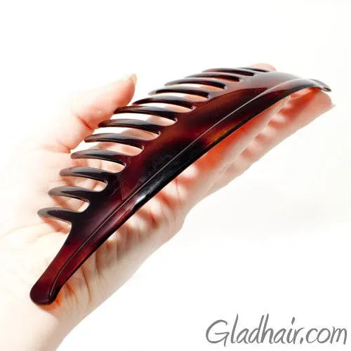 French Extra Large Interlocking Comb Pony Tortoise Shell - 1 Piece