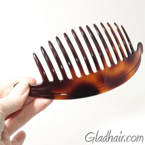 French Extra Large Interlocking Comb Pony Tortoise Shell - 1 Piece