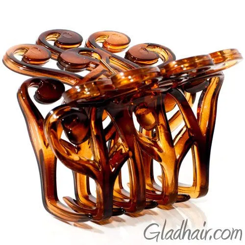 French Fancy Flat Tortoise Plastic Hair Clip