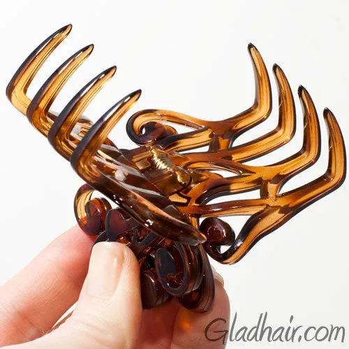 French Fancy Flat Tortoise Plastic Hair Clip