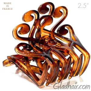 French Fancy Flat Tortoise Plastic Hair Clip