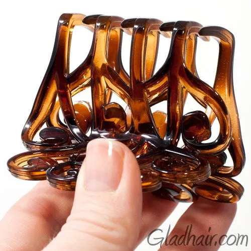 French Fancy Flat Tortoise Plastic Hair Clip