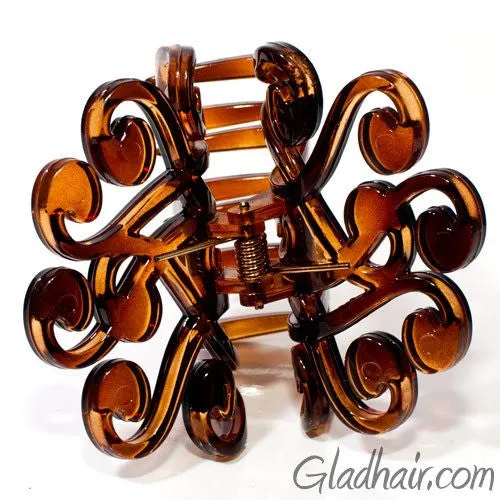 French Fancy Flat Tortoise Plastic Hair Clip