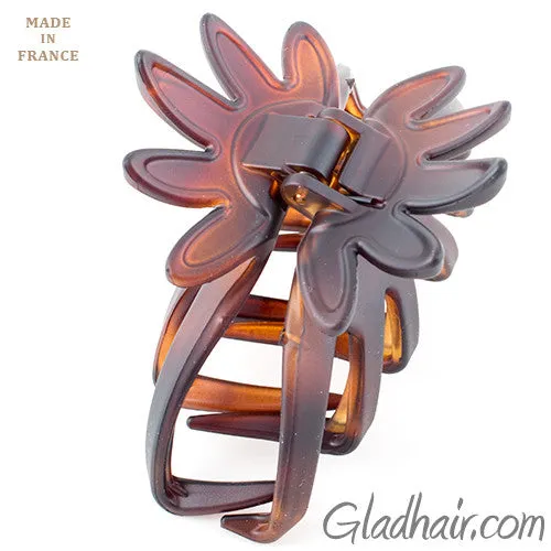 French Flower Tortoise Matt Shell Hair Claw