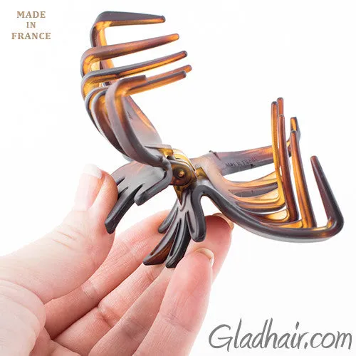 French Flower Tortoise Matt Shell Hair Claw