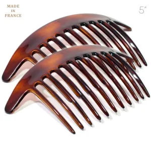 French Interlocking Combs Pony Tortoise Shell - Pair