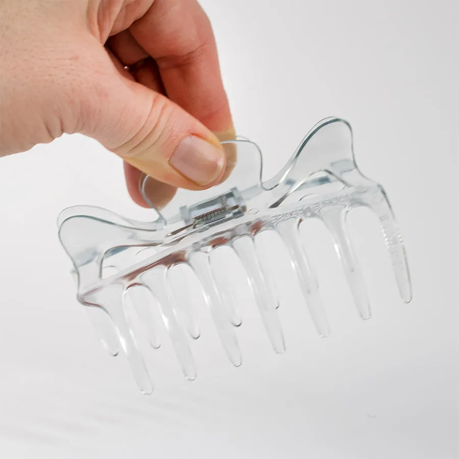 French Medium Tortoise Clear Plastic Hair Claw