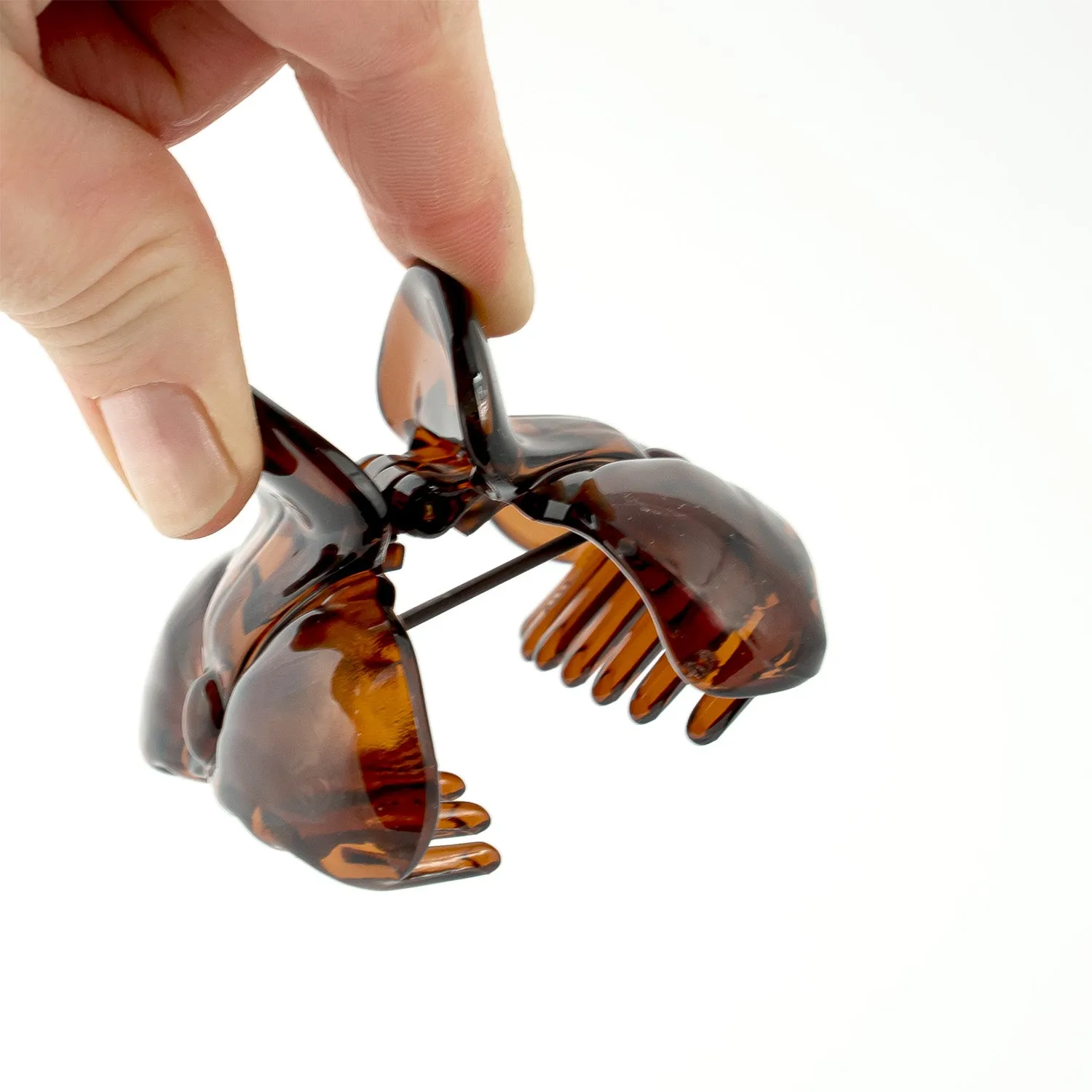 French Plastic Flower Style Hair Claw