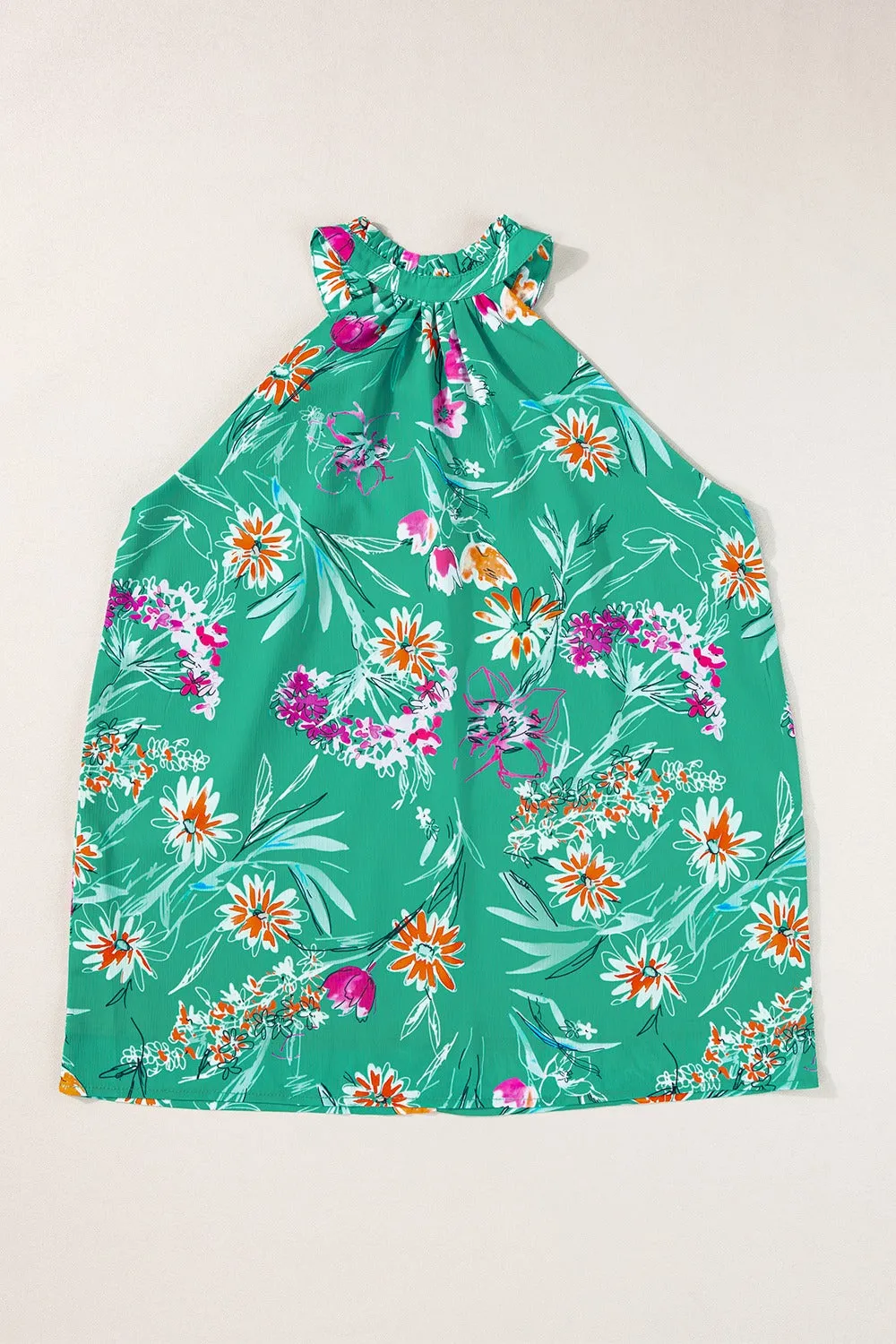 Frill Printed Grecian Tank