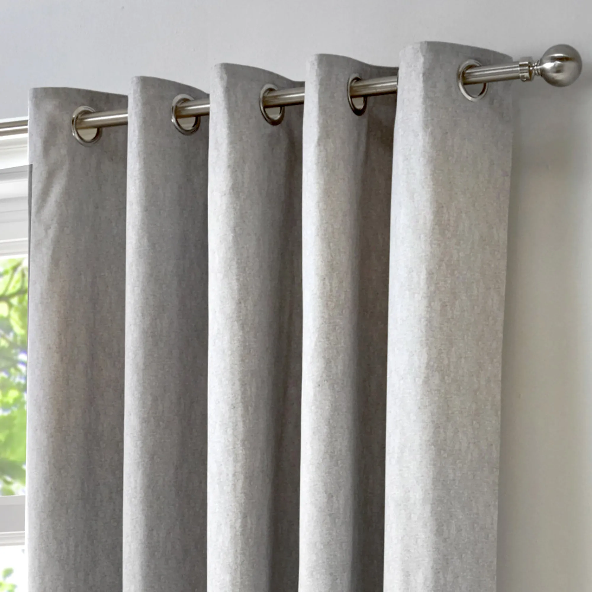 Fusion Cannes Eyelet Blackout Curtains - Silver