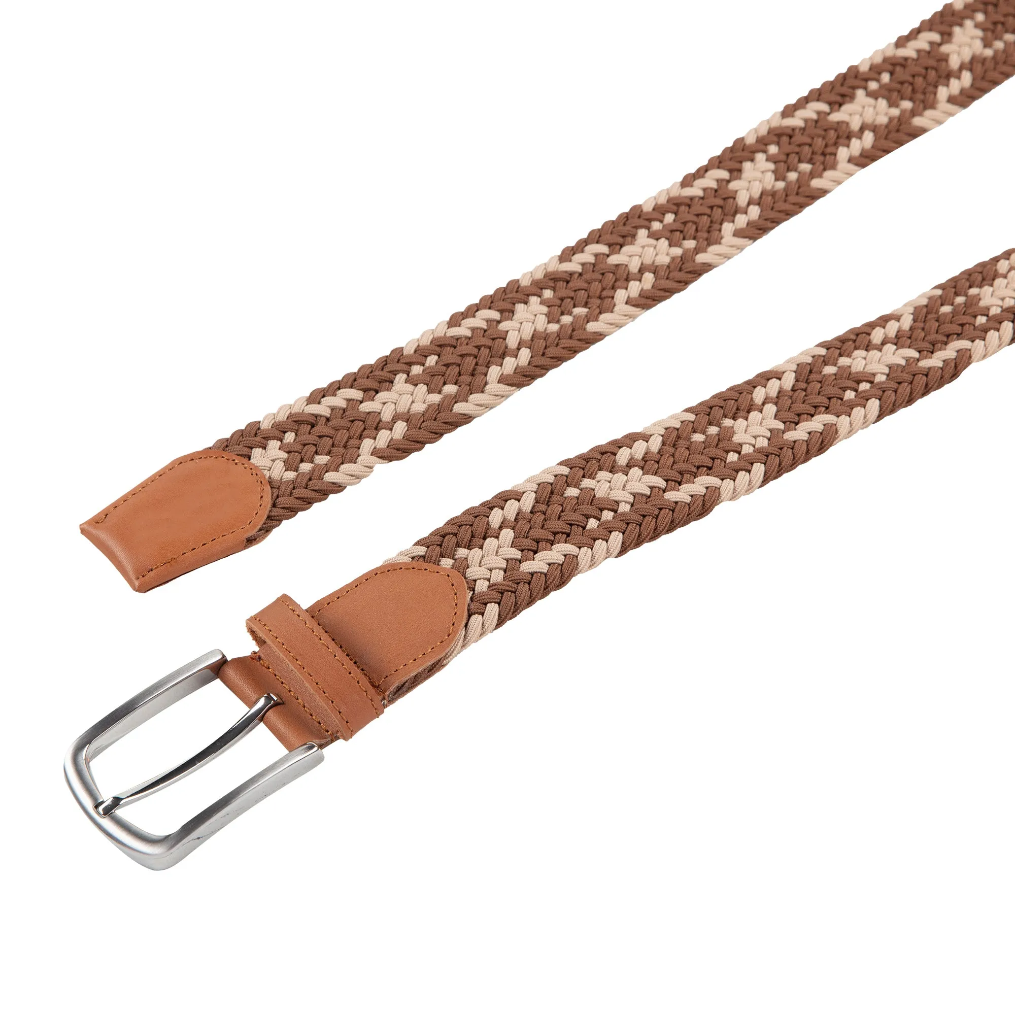 Genuine Leather Braided Flexible Detailed Elastic Belt X-Small/Small/Medium/Large/X-Large/XX-Large