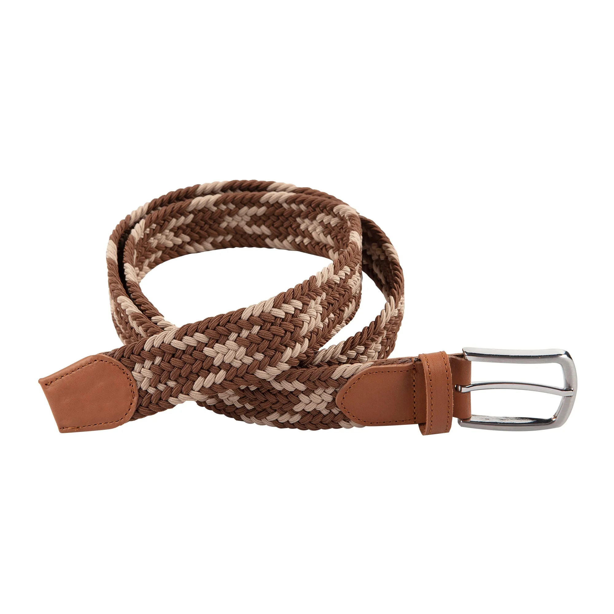 Genuine Leather Braided Flexible Detailed Elastic Belt X-Small/Small/Medium/Large/X-Large/XX-Large