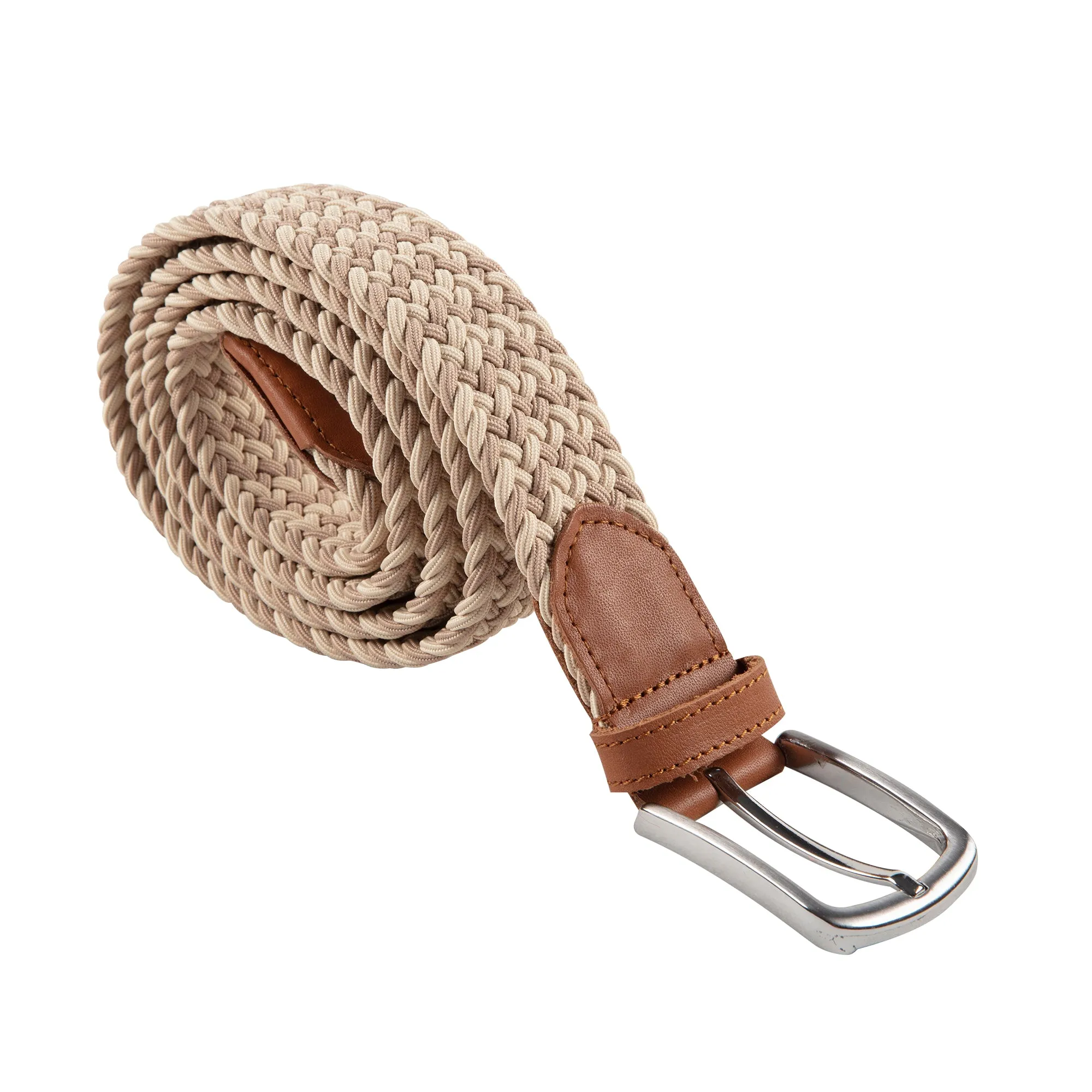 Genuine Leather Braided Flexible Detailed Elastic Belt X-Small/Small/Medium/Large/X-Large/XX-Large