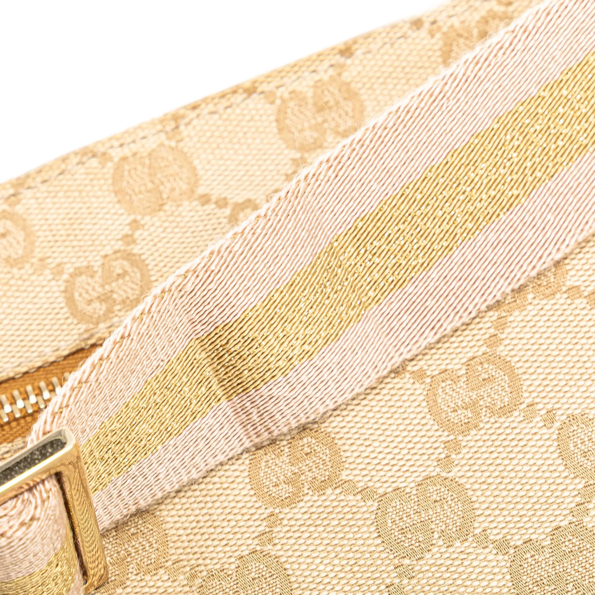 GG Canvas Web Double Pocket Belt Bag