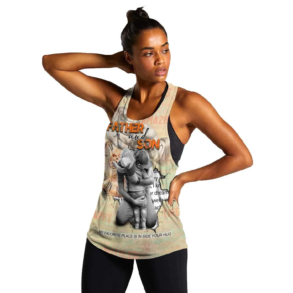 Gift for Dad - Personalized African Father and Son Women Racerback Tank DT02