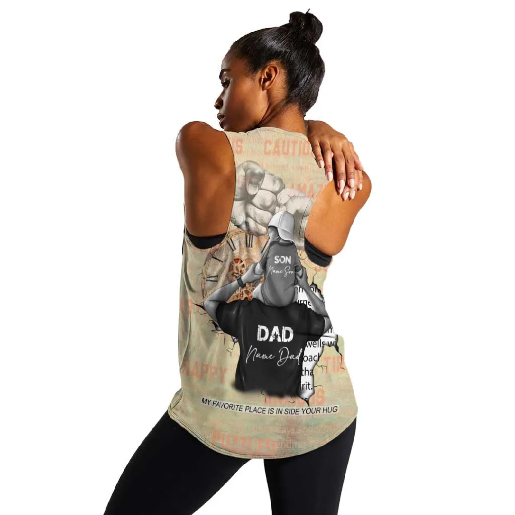 Gift for Dad - Personalized African Father and Son Women Racerback Tank DT02