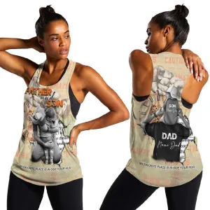 Gift for Dad - Personalized African Father and Son Women Racerback Tank DT02