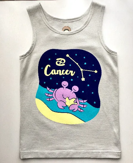 Girls Cancer Zodiac Sign Colored Graphic Tank Top