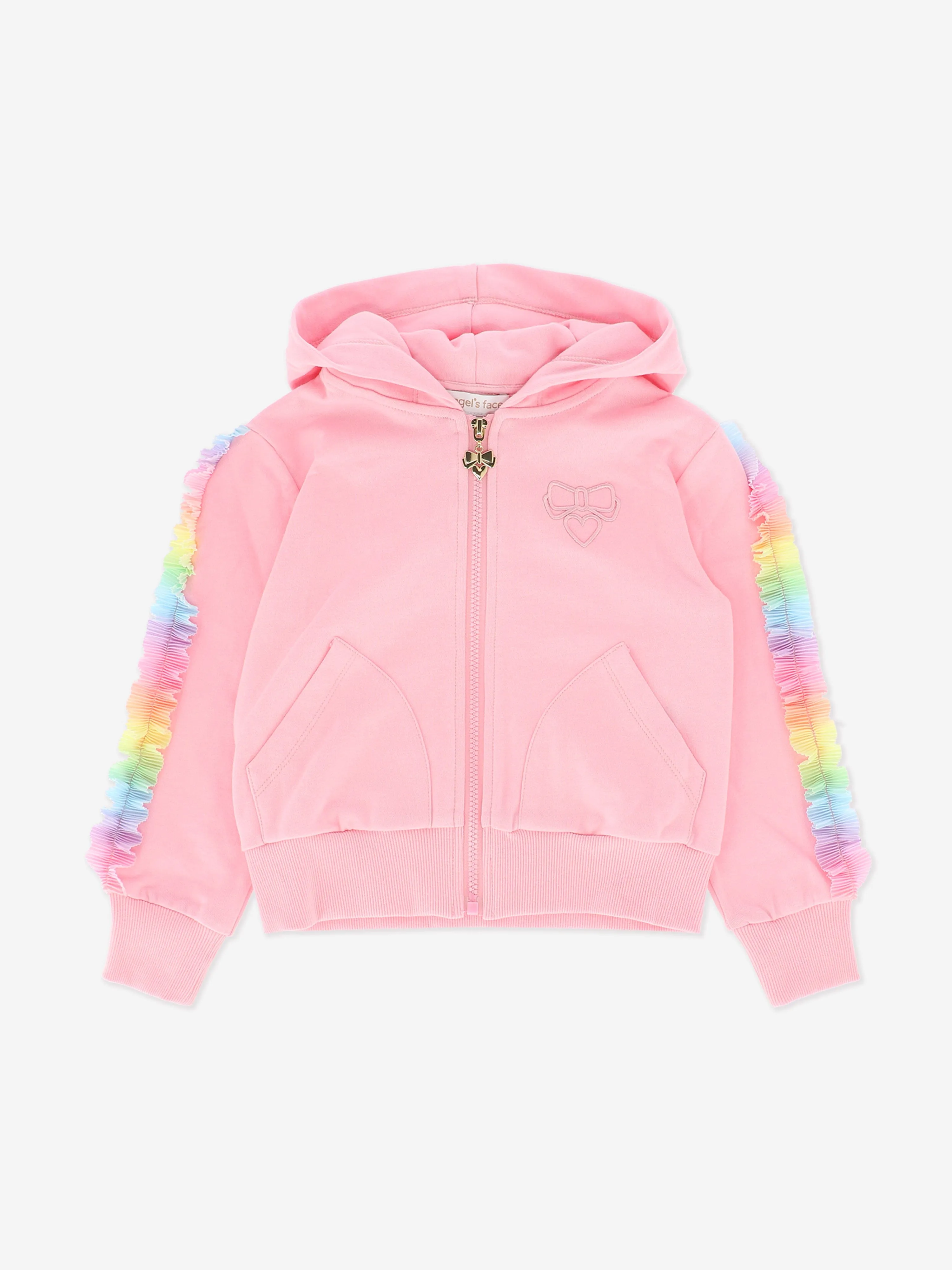 Girls Estella Rainbow Trim Tracksuit in Pink